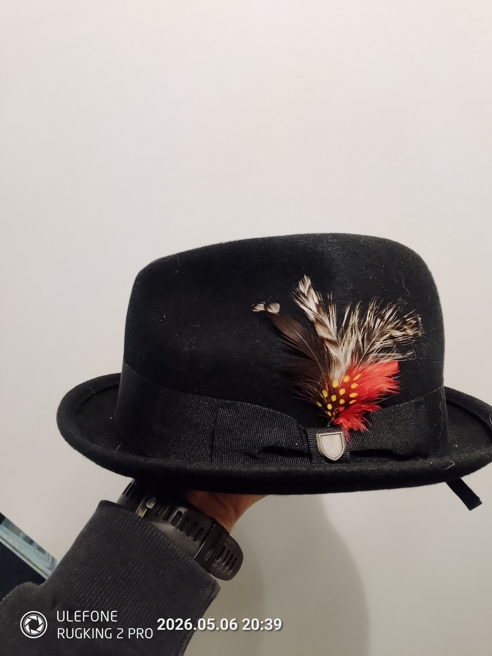 Brixton Black Fedora with Burgundy Satin Lining